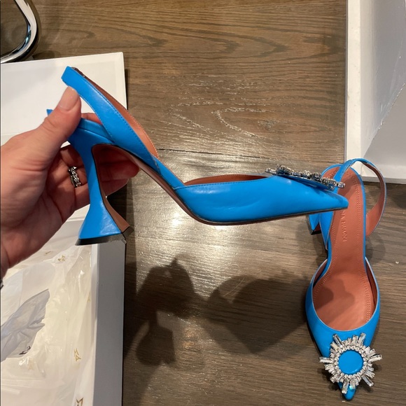 Amina Muaddi Shoes - Amina muaddi turquoise heels size 6
